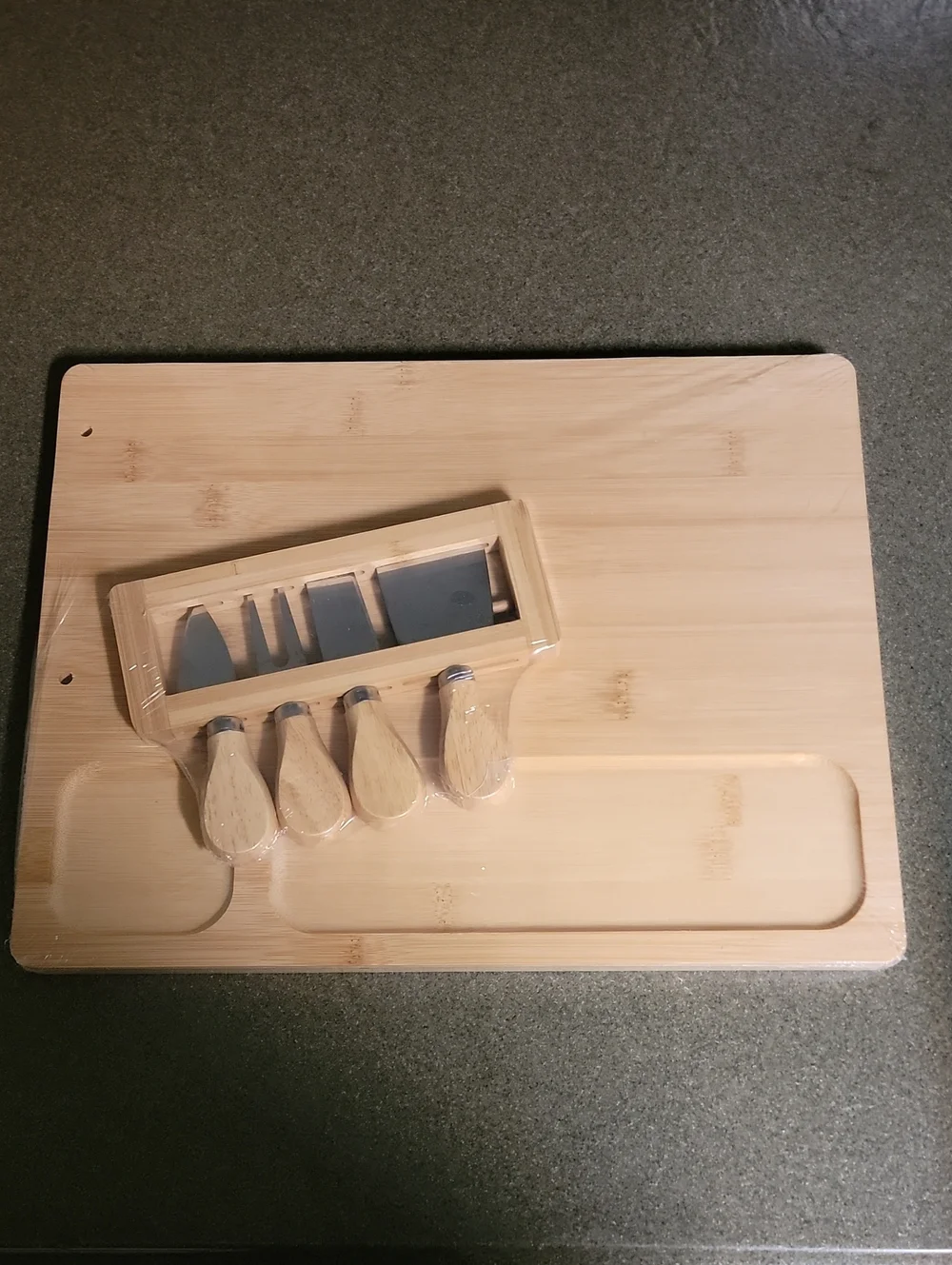 Bamboo Charcuterie Board With Knife Set
